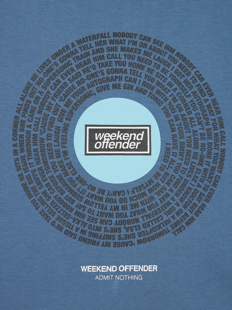 Weekend Offender Mens Blue Supersonic Graphic 100% Cotton T-Shirt - Image 6 of 6