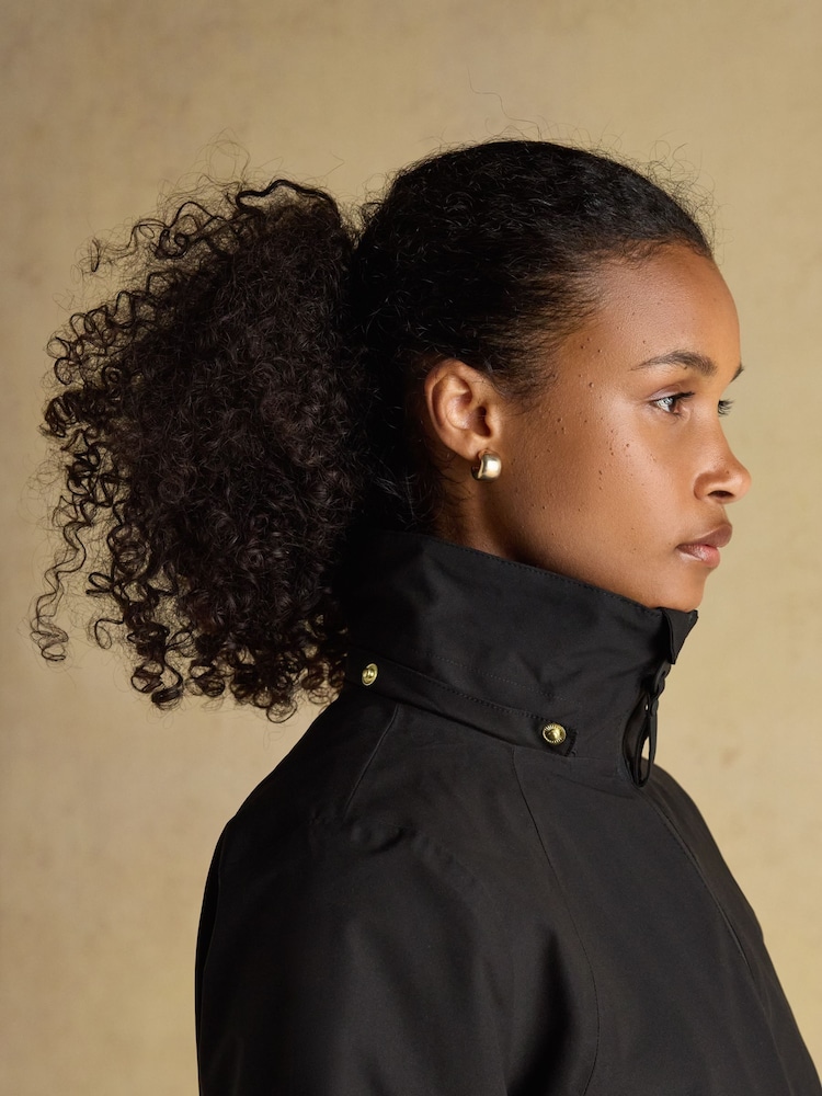 Joules Rainaway Black Lightweight Waterproof Longline Raincoat with Hood - Image 13 of 13 Joules Rainaway Black Lightweight Waterproof Longline Raincoat with Hood - Image 13 of 13