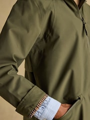 Joules Rainaway Green Lightweight Waterproof Longline Raincoat with Hood - Image 10 of 14