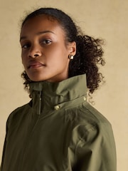 Joules Rainaway Green Lightweight Waterproof Longline Raincoat with Hood - Image 14 of 14