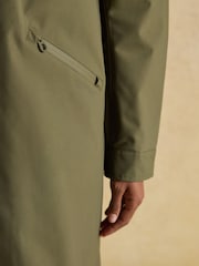 Joules Rainaway Green Lightweight Waterproof Longline Raincoat with Hood - Image 7 of 14