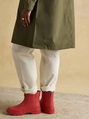 Joules Rainaway Green Lightweight Waterproof Longline Raincoat with Hood - Image 8 of 14