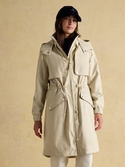 Joules Elbridge Neutral Waterproof coat with Hood - Image 1 of 12