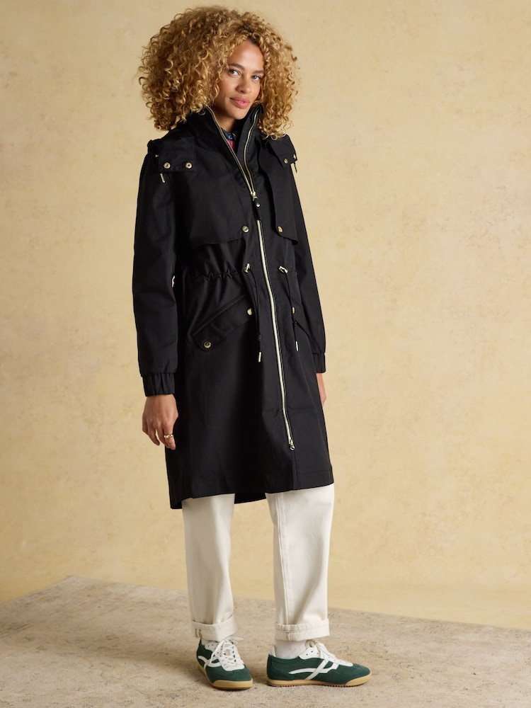 Joules Elbridge Black Waterproof coat with Hood - Image 1 of 11