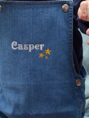 Solesmith Blue 100% Cotton Embroidered Star Personalised Dungarees - Image 3 of 4