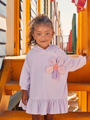 Lilac Purple Flower Towelling Hoodie (3mths-8yrs) - Image 1 of 9