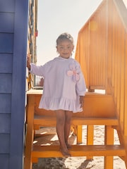 Lilac Purple Flower Towelling Hoodie (3mths-8yrs) - Image 2 of 9