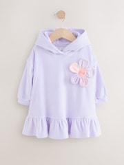 Lilac Purple Flower Towelling Hoodie (3mths-8yrs) - Image 6 of 9