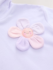 Lilac Purple Flower Towelling Hoodie (3mths-8yrs) - Image 8 of 9