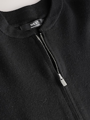 Black Knitted Zip Through Bomber Cardigan (3-16yrs) - Image 3 of 4