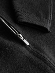Black Knitted Zip Through Bomber Cardigan (3-16yrs) - Image 4 of 4
