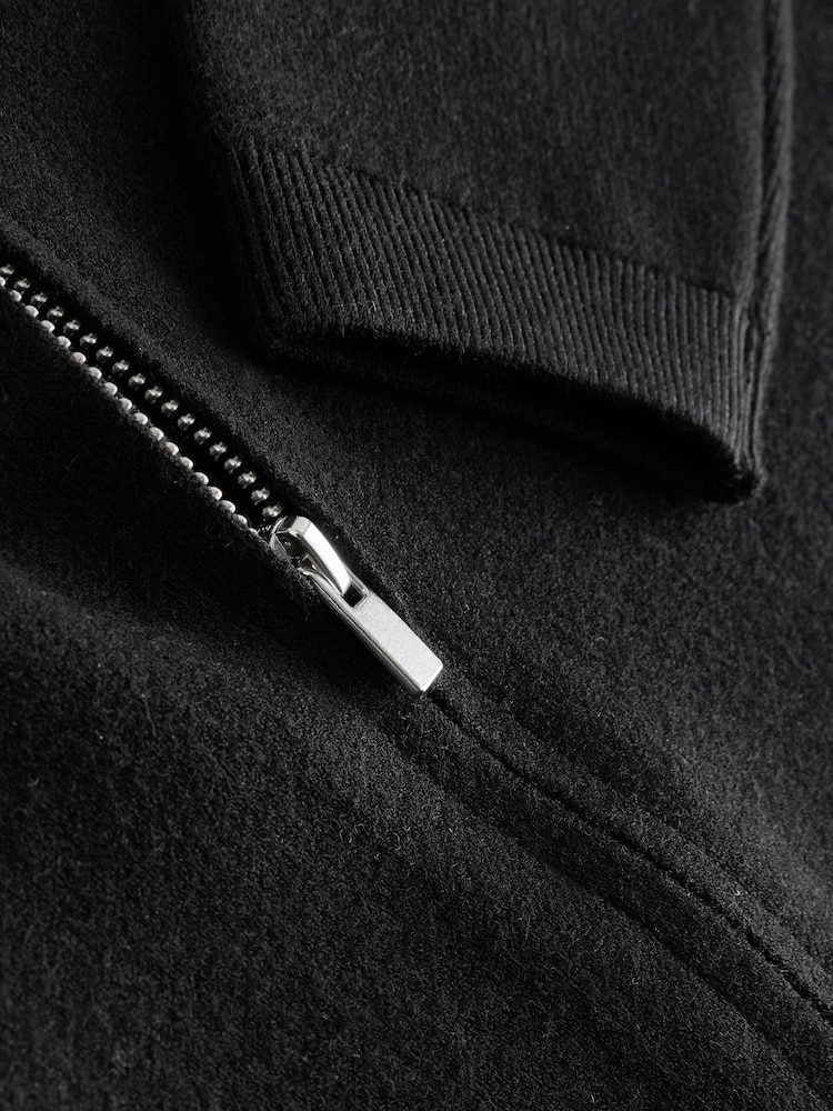 Black Knitted Zip Through Bomber Cardigan (3-16yrs) - Image 4 of 4