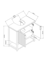 Green Rib Emilie Under Sink Storage Cabinet Unit - Image 4 of 10