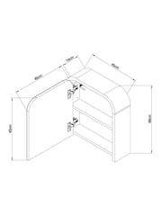 Light Natural Mia Mirrored Wall Cabinet - Image 4 of 8