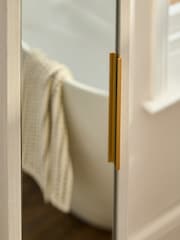 Light Natural Mia Mirrored Tall Boy Storage Console - Image 2 of 9