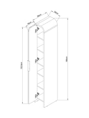 Light Natural Mia Mirrored Tall Boy Storage Console - Image 4 of 9