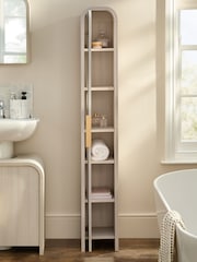 Light Natural Mia Mirrored Tall Boy Storage Console - Image 6 of 9