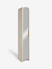 Light Natural Mia Mirrored Tall Boy Storage Console - Image 7 of 9