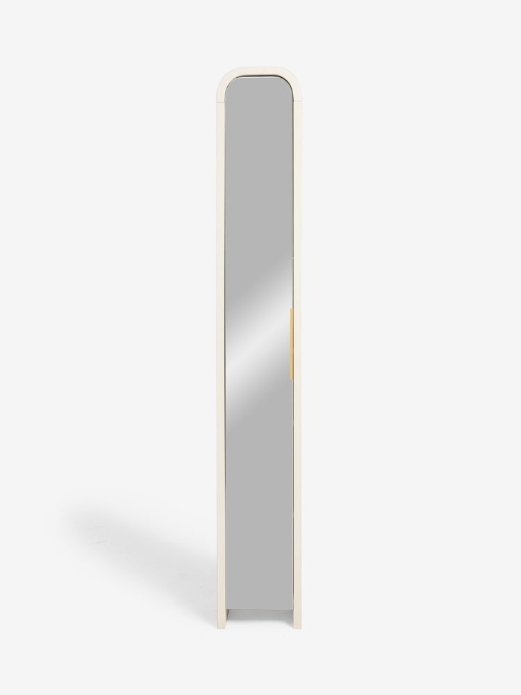 Light Natural Mia Mirrored Tall Boy Storage Console - Image 9 of 9