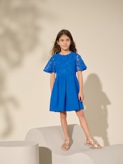 Azul cobalto - Vestido de mergulho de renda (3-16anos) - Imagem 2 de 8