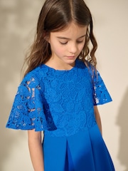 Azul cobalto - Vestido de mergulho de renda (3-16anos) - Imagem 4 de 8