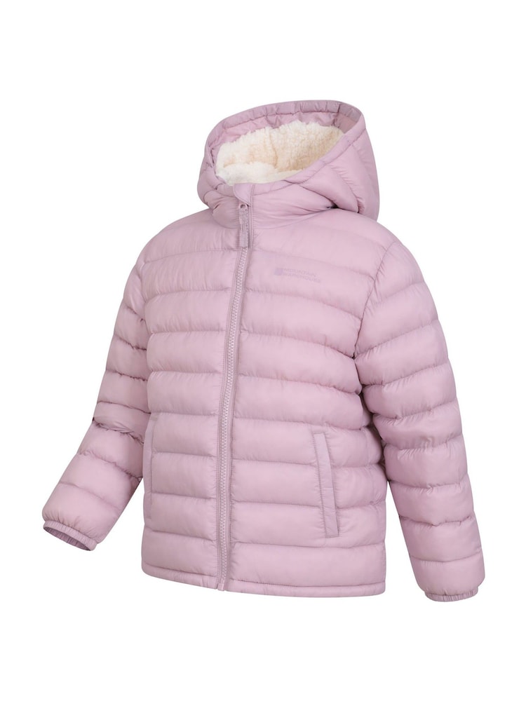Mountain Warehouse Pink Light Kids Seasons Water Resistant Faux Fur Lined Padded Jacket - Image 4 of 6