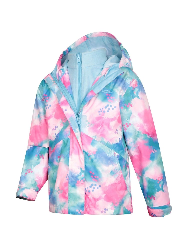 Mountain Warehouse Light Blue Kids Aries Printed Waterproof 3-in-1 Jacket - Image 5 of 7