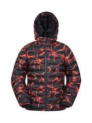 Mountain Warehouse Orange/Black Seasons Kids Printed Water-Resistant Padded Jacket - Image 1 of 5