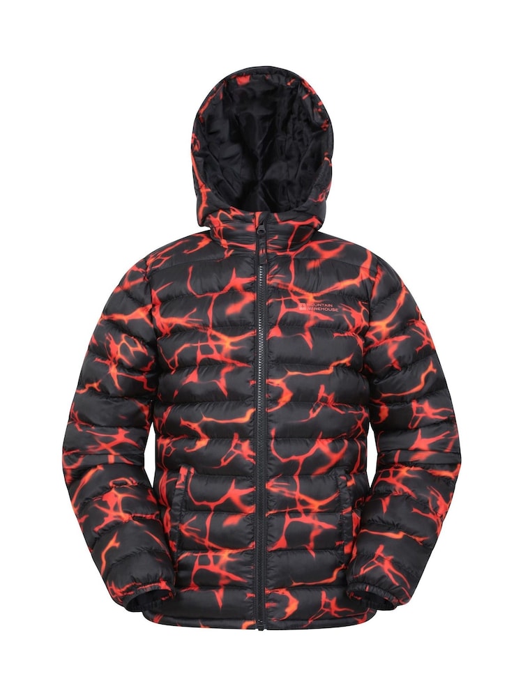 Mountain Warehouse Orange/Black Seasons Kids Printed Water-Resistant Padded Jacket - Image 1 of 5