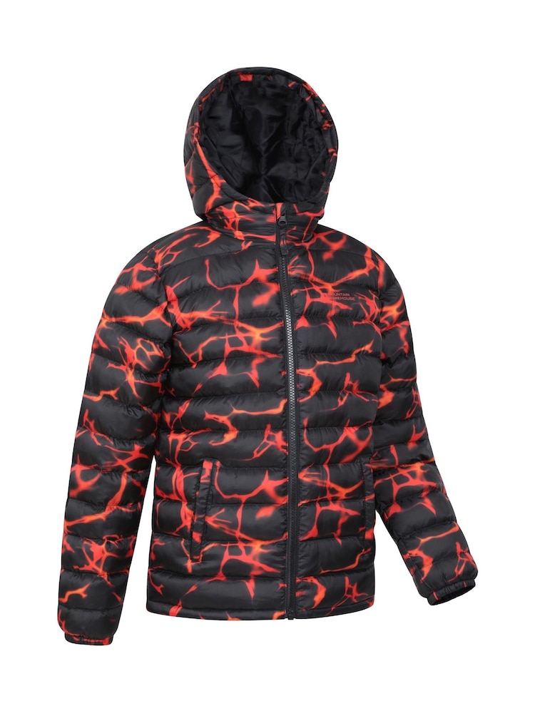 Mountain Warehouse Orange/Black Seasons Kids Printed Water-Resistant Padded Jacket - Image 2 of 5