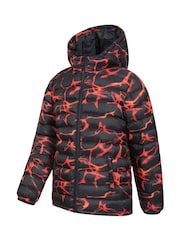 Mountain Warehouse Orange/Black Seasons Kids Printed Water-Resistant Padded Jacket - Image 4 of 5
