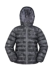 Negro oscuro - Mountain Warehouse Seasons Kids Printed Water-Resistant Padded Jacket - Imagen 1 de 5