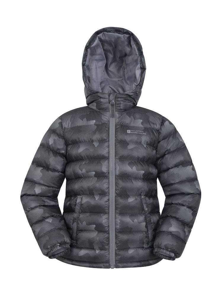 Negro oscuro - Mountain Warehouse Seasons Kids Printed Water-Resistant Padded Jacket - Imagen 1 de 5