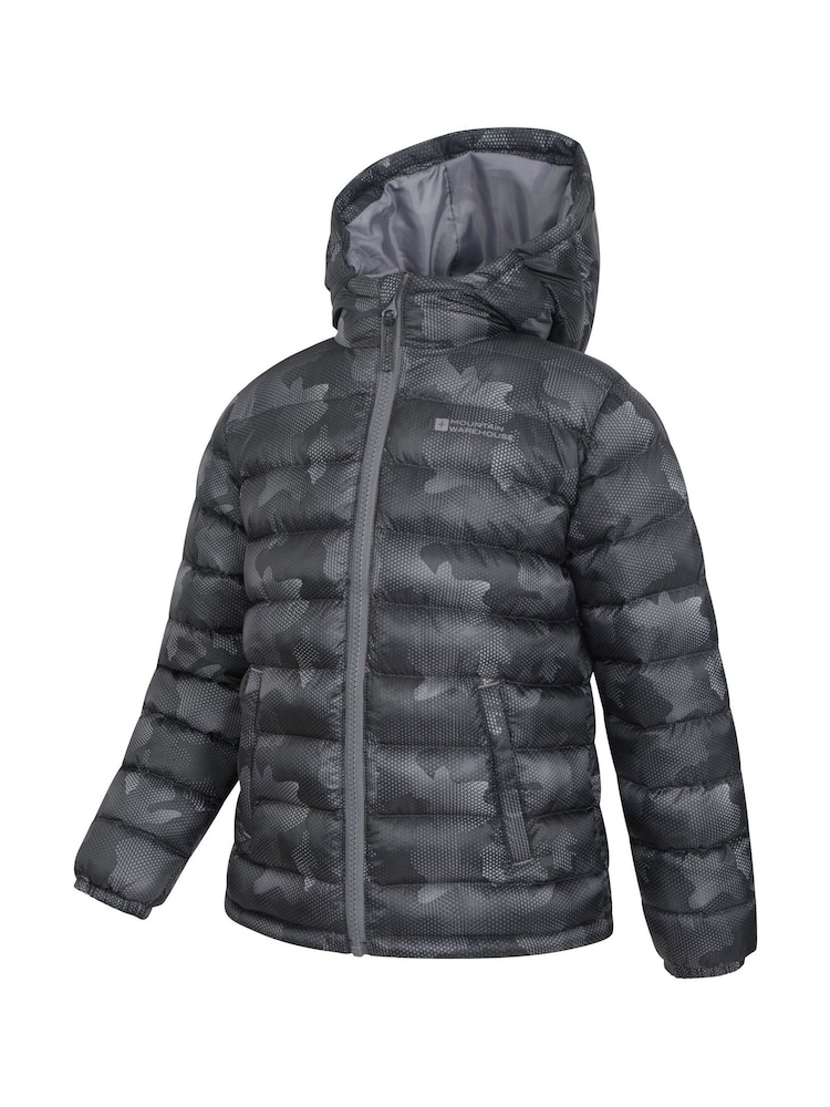 Mountain Warehouse Dark Black Seasons Kids Printed Water-Resistant Padded Jacket - Image 4 of 5