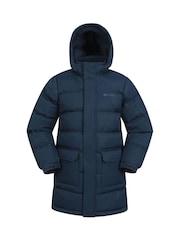 Mountain Warehouse Blue Kids Snow Water Resistant Fleece Lined Padded Jacket - Image 1 of 5