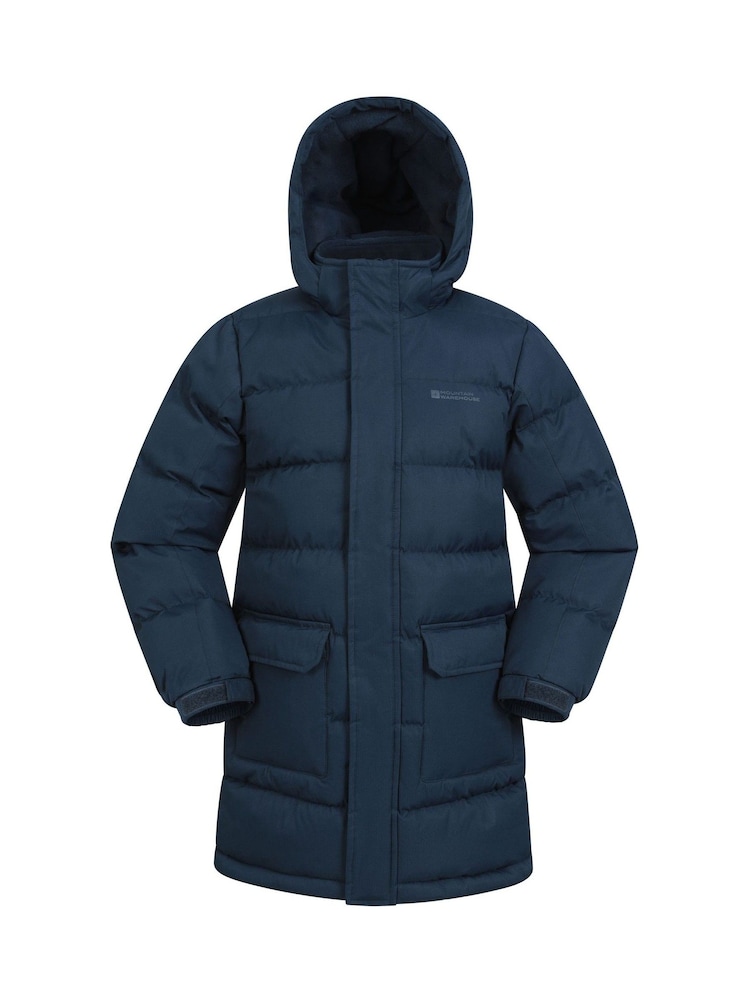 Mountain Warehouse Blue Kids Snow Water Resistant Fleece Lined Padded Jacket - Image 1 of 5