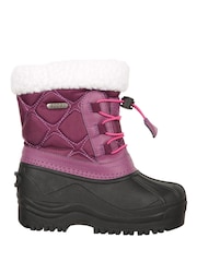 Mountain Warehouse Purple Arctic Junior Waterproof Fleece Lined Adaptive Snow Boots - Image 1 of 8
