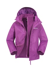 Mountain Warehouse Purple Kids Fell 3-In-1 Water Resistant Jacket - Image 1 of 7