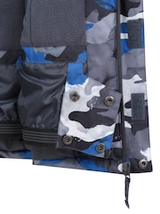 Mountain Warehouse Blue Grey Kids Mogal Printed Fleece Lined Snow Ski Jacket - Image 5 of 7