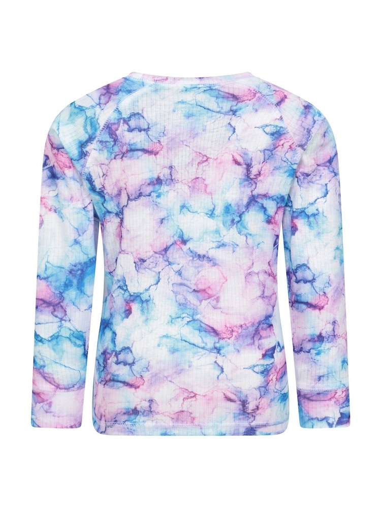 Mountain Warehouse Blue Kids Talus Printed Thermal Top And Joggers Set - Image 4 of 12