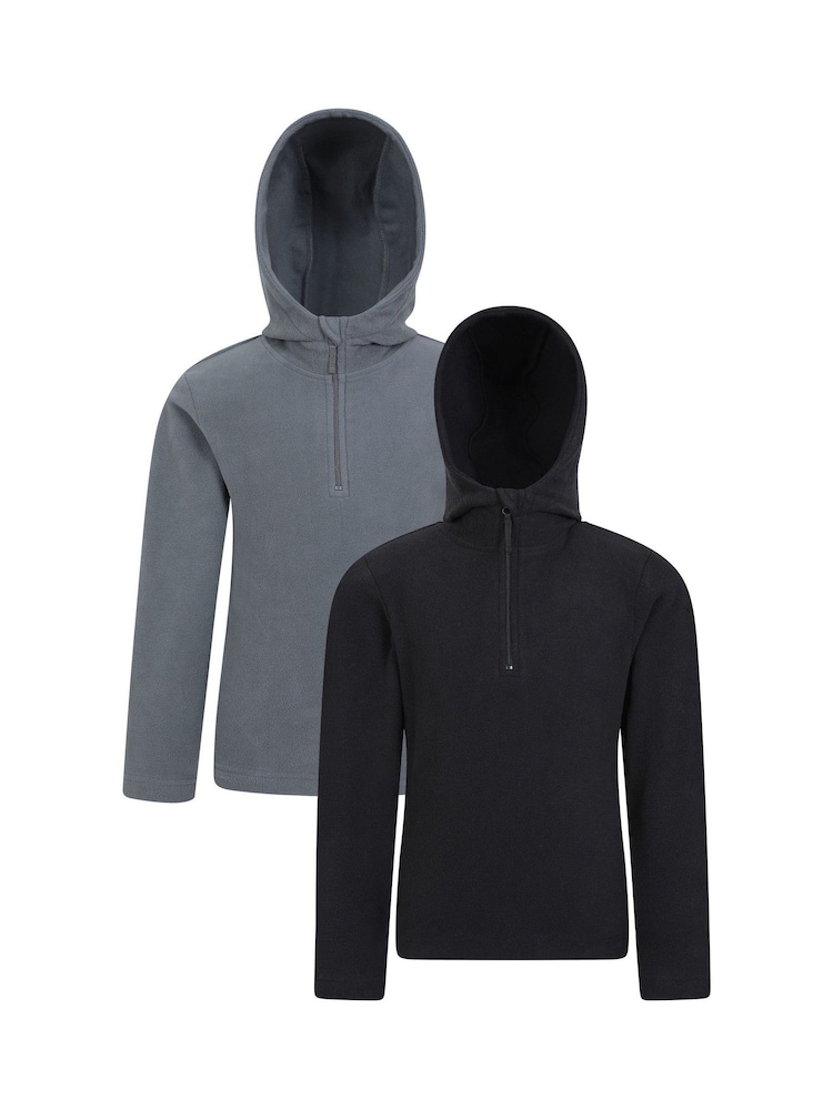 črna - Mountain Warehouse Otroška jopa Camber Fleece kapucar; jopa/pulover s kapuco 2 komplet - Slika 1 iz 11