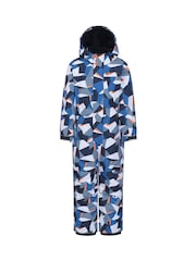 Mountain Warehouse Dark Blue Kids Cloud Printed Waterproof Fleece Lined Snowsuit - Image 1 of 7