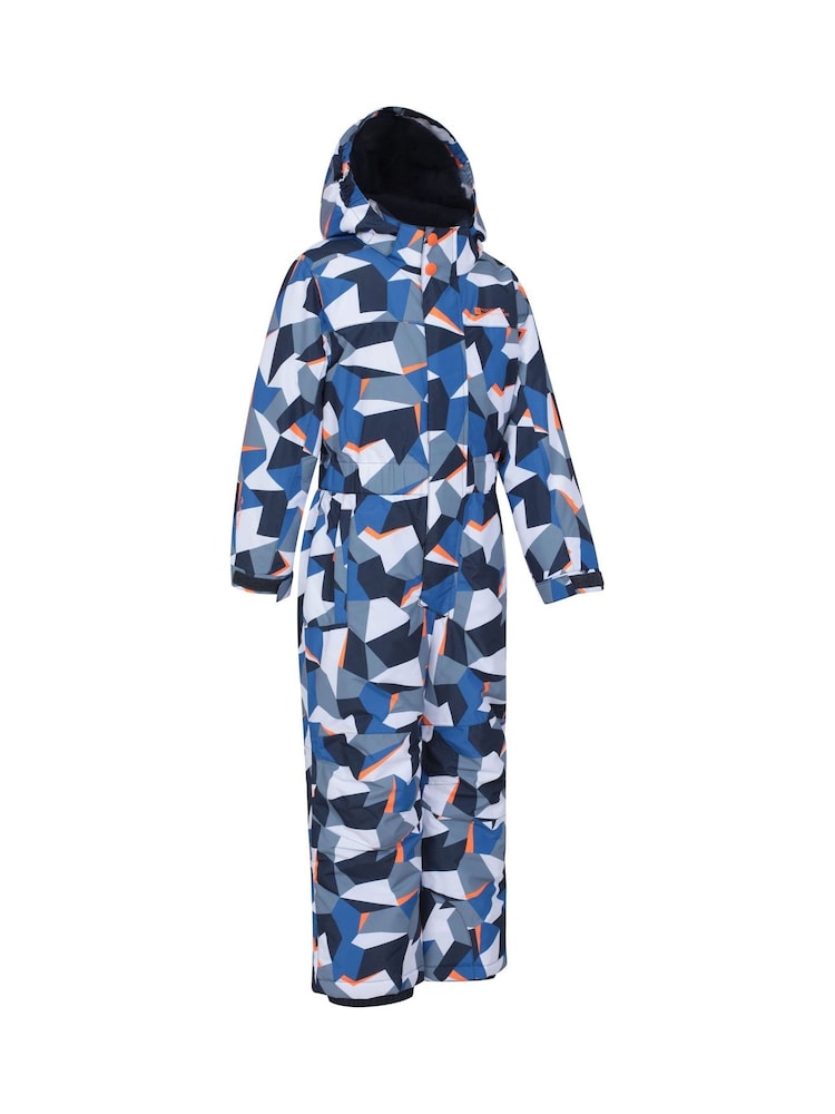 Mountain Warehouse Dark Blue Kids Cloud Printed Waterproof Fleece Lined Snowsuit - Image 2 of 7