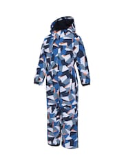 Mountain Warehouse Dark Blue Kids Cloud Printed Waterproof Fleece Lined Snowsuit - Image 4 of 7