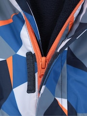 Mountain Warehouse Dark Blue Kids Cloud Printed Waterproof Fleece Lined Snowsuit - Image 6 of 7