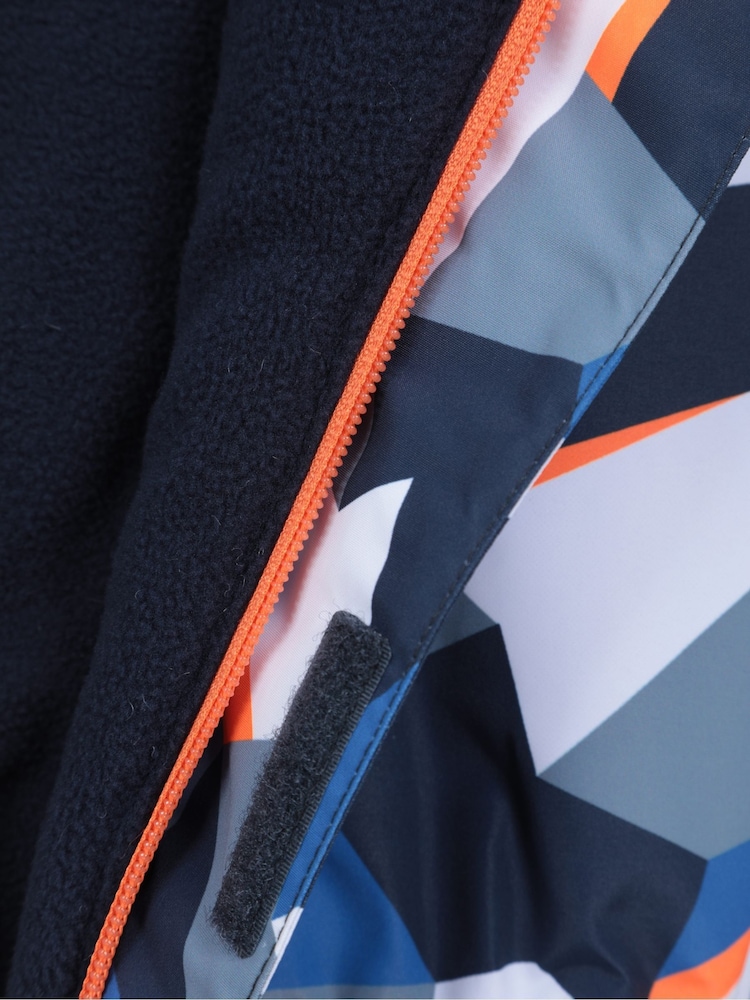 Mountain Warehouse Dark Blue Kids Cloud Printed Waterproof Fleece Lined Snowsuit - Image 7 of 7