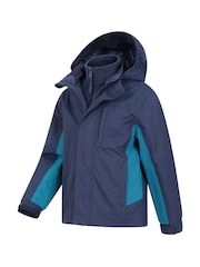 Mountain Warehouse Mid Blue Cannonball 3-in-1 Kids Waterproof Jacket - Image 4 of 7