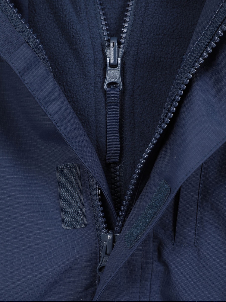 Mountain Warehouse Mid Blue Cannonball 3-in-1 Kids Waterproof Jacket - Image 7 of 7