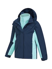 Mountain Warehouse Blue Lightning 3-in-1 Kids Waterproof Jacket - Image 4 of 7