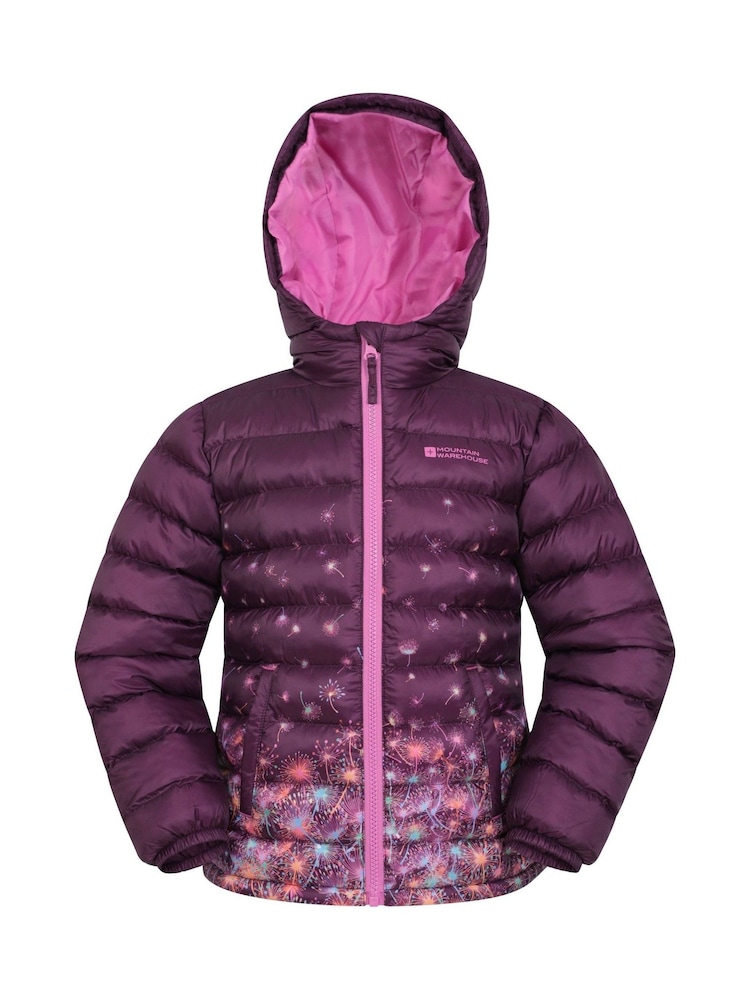 Morado claro - Mountain Warehouse Seasons Kids Printed Water-Resistant Padded Jacket - Imagen 1 de 5